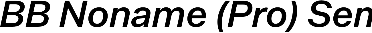 BB Noname (Pro) Semi Medium Italic